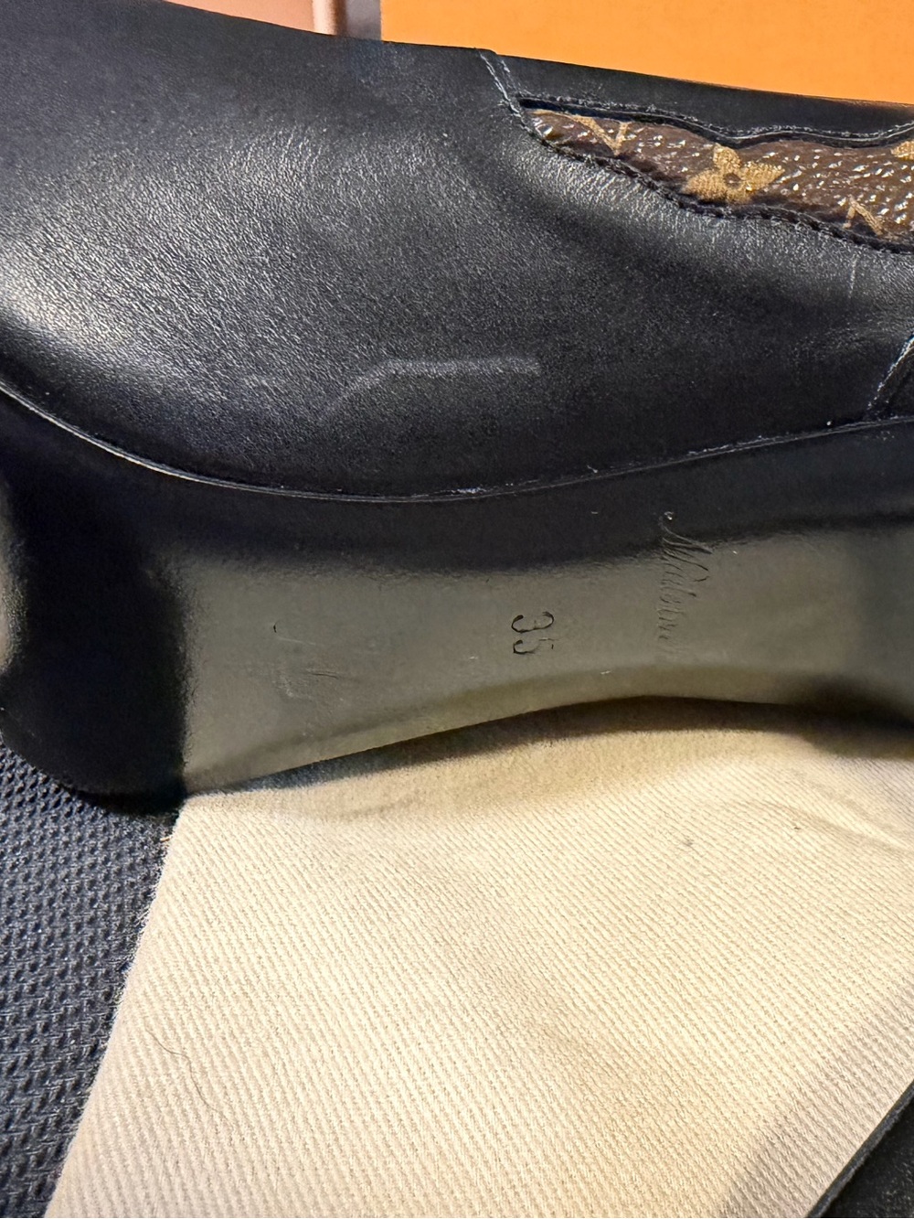 Louis Vuitton Black/Brown Monogram Pointed Toe Stiletto Heels - Picture 15 of 16